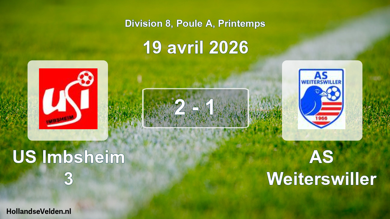 Gespeelde wedstrijd: US Imbsheim 3 - AS Weiterswiller 2 - 1 (19 april 2026)
