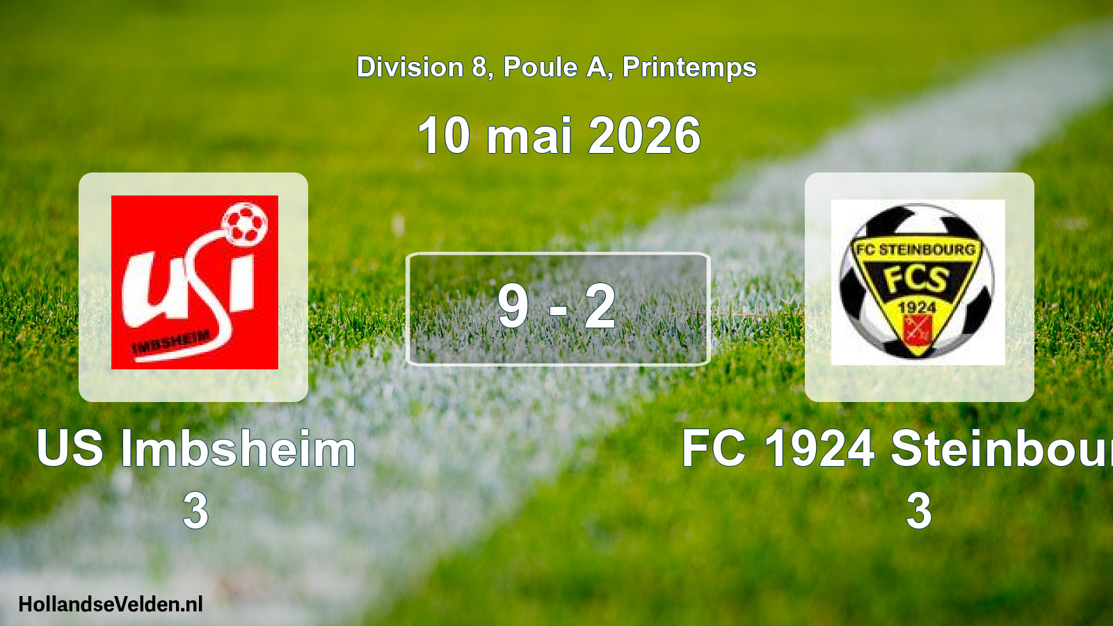 Gespeelde wedstrijd: US Imbsheim 3 - FC 1924 Steinbourg 3 9 - 2 (10 mei 2026)