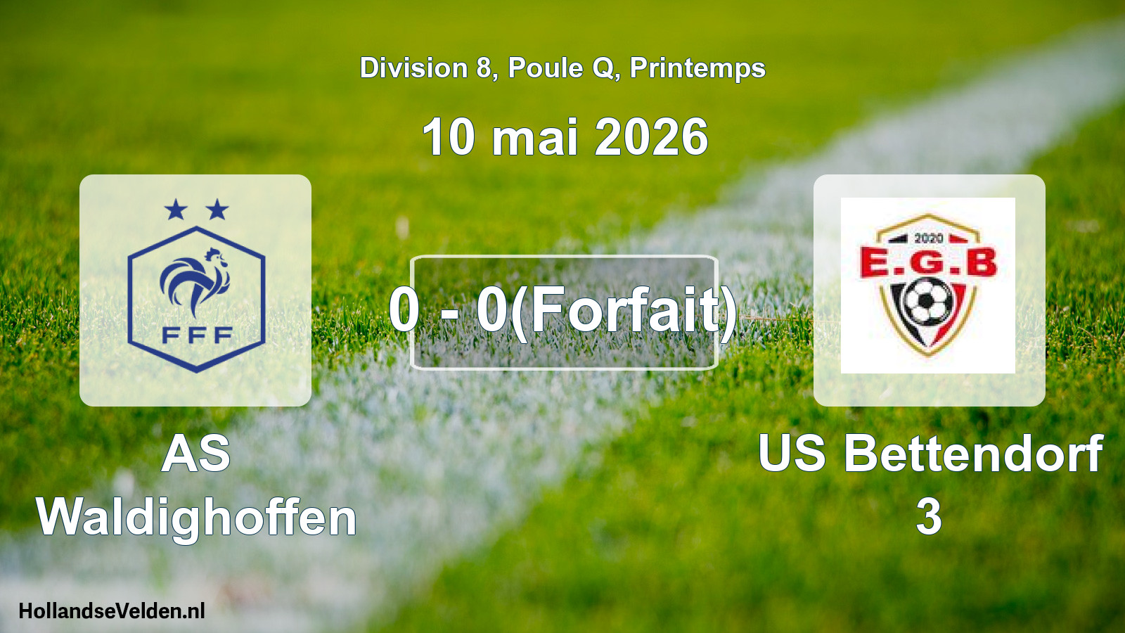 Match joué: AS Waldighoffen - US Bettendorf 3 0 - 0(Forfait) (10 mai 2026)