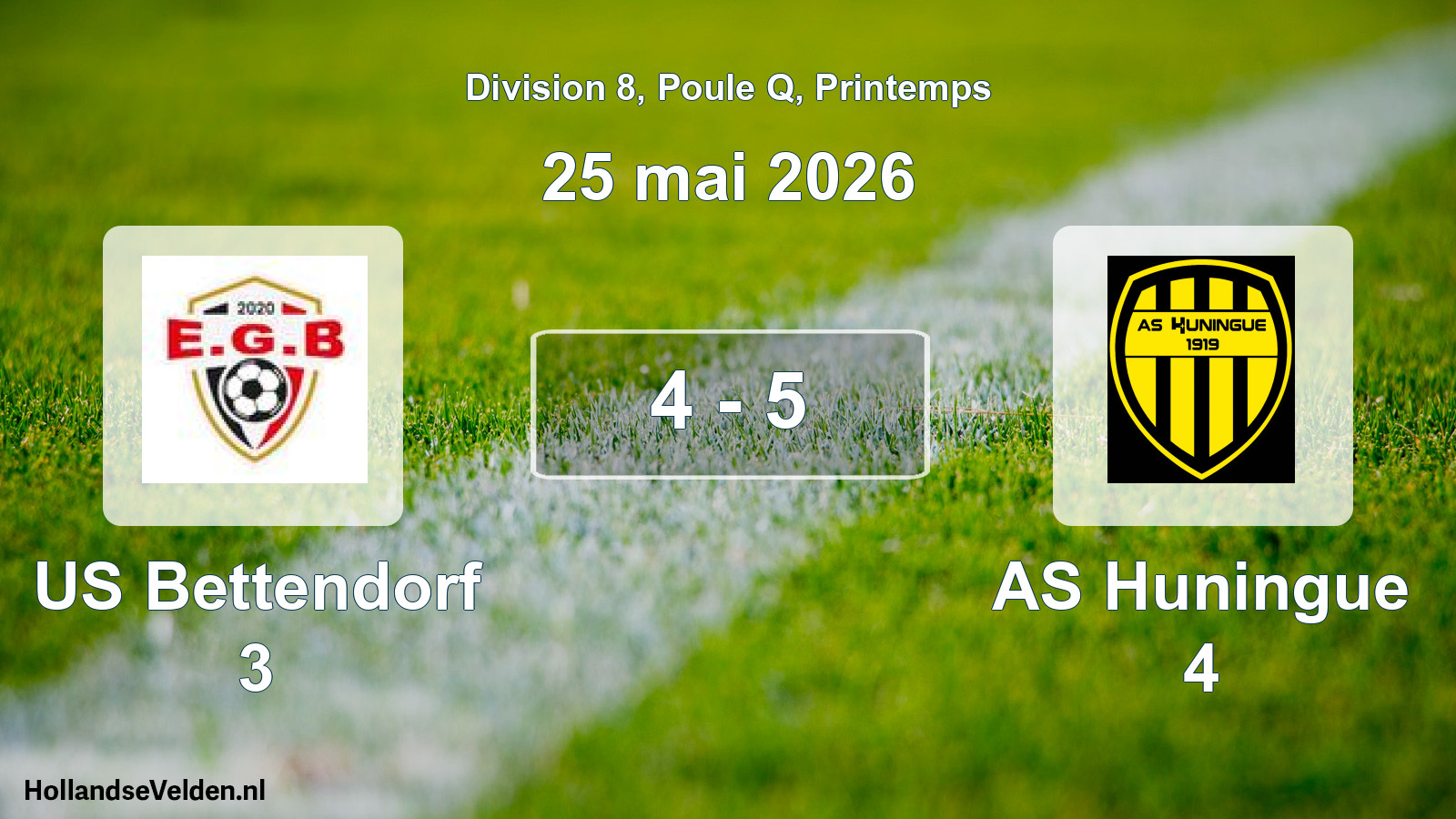 Gespeelde wedstrijd: US Bettendorf 3 - AS Huningue 4 4 - 5 (25 mei 2026)