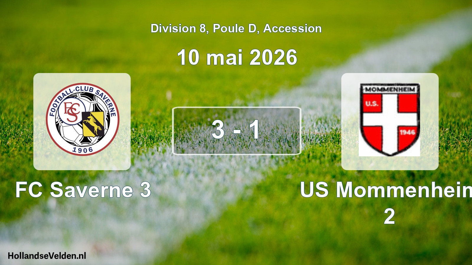 Gespeelde wedstrijd: FC Saverne 3 - US Mommenheim 2 3 - 1 (10 mei 2026)