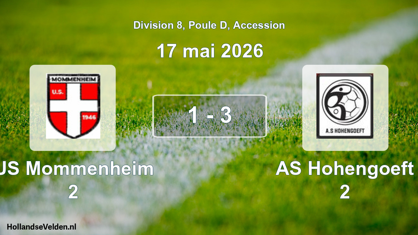Gespeelde wedstrijd: US Mommenheim 2 - AS Hohengoeft 2 1 - 3 (17 mei 2026)