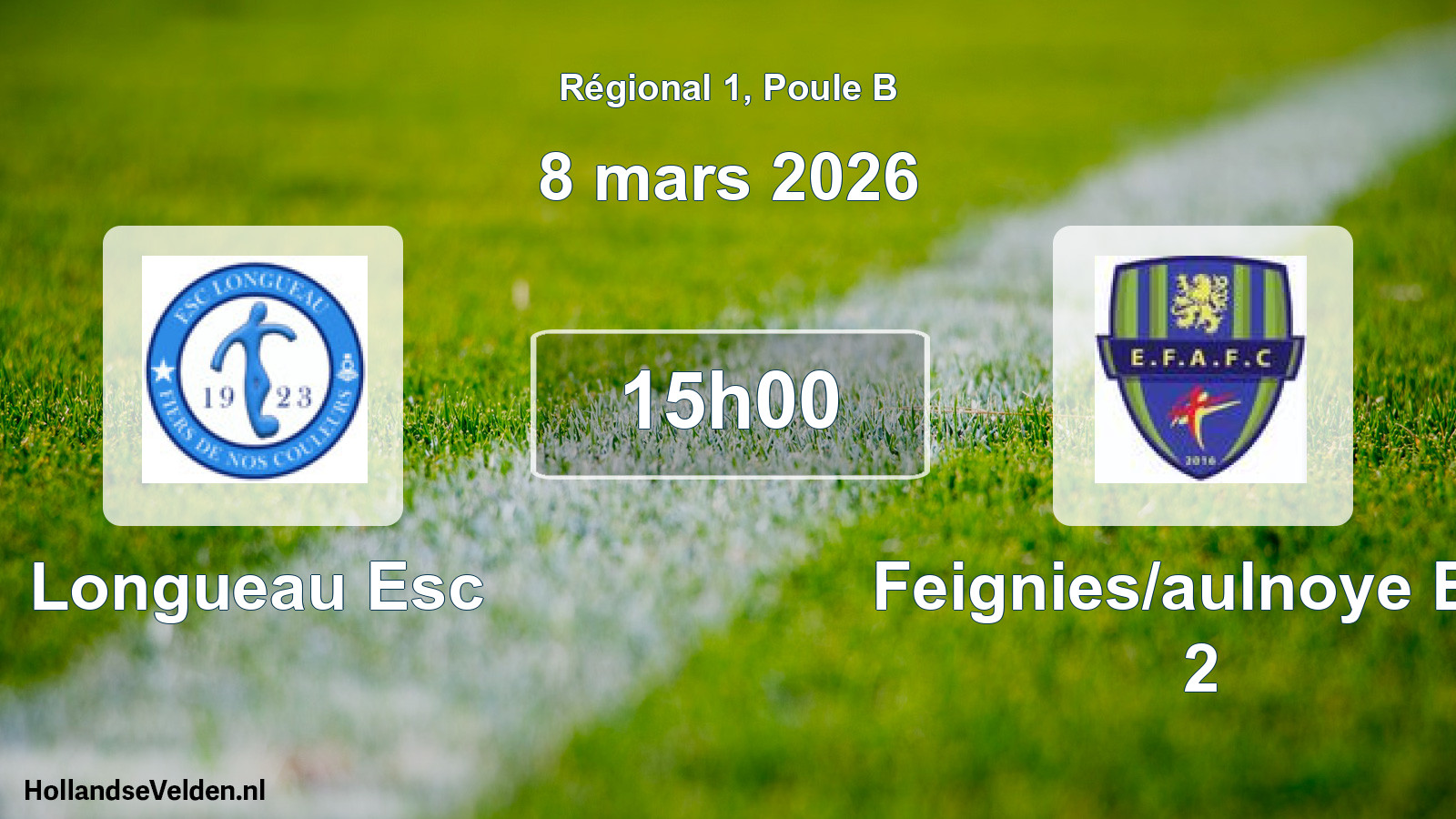 Geplande wedstrijd: Longueau Esc - Feignies/aulnoye Efc 2 (8 mars 2026)
