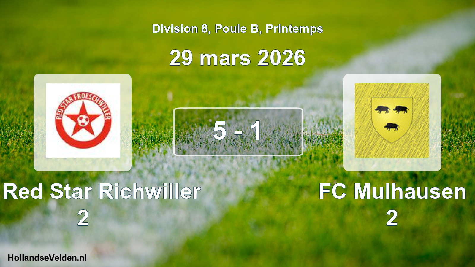 Gespeelde wedstrijd: FC Red Star Richwiller 2 - FC Mulhausen 2 5 - 1 (29 maart 2026)