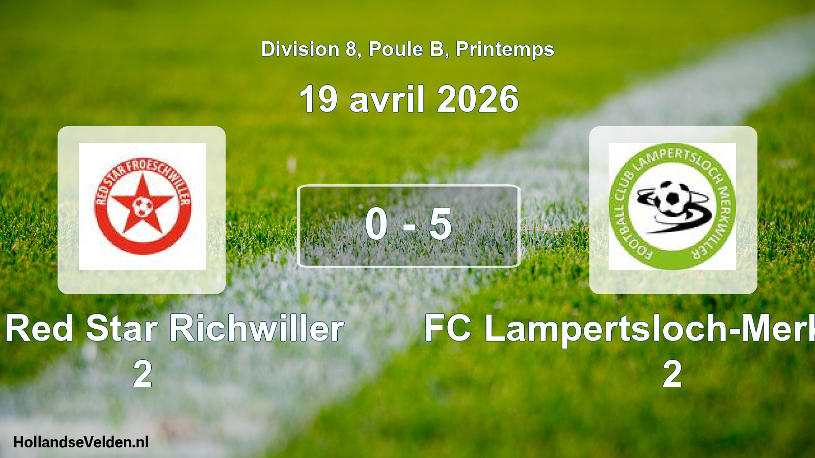 Gespeelde wedstrijd: FC Red Star Richwiller 2 - FC Lampertsloch-Merkwiller 2 0 - 5 (19 april 2026)