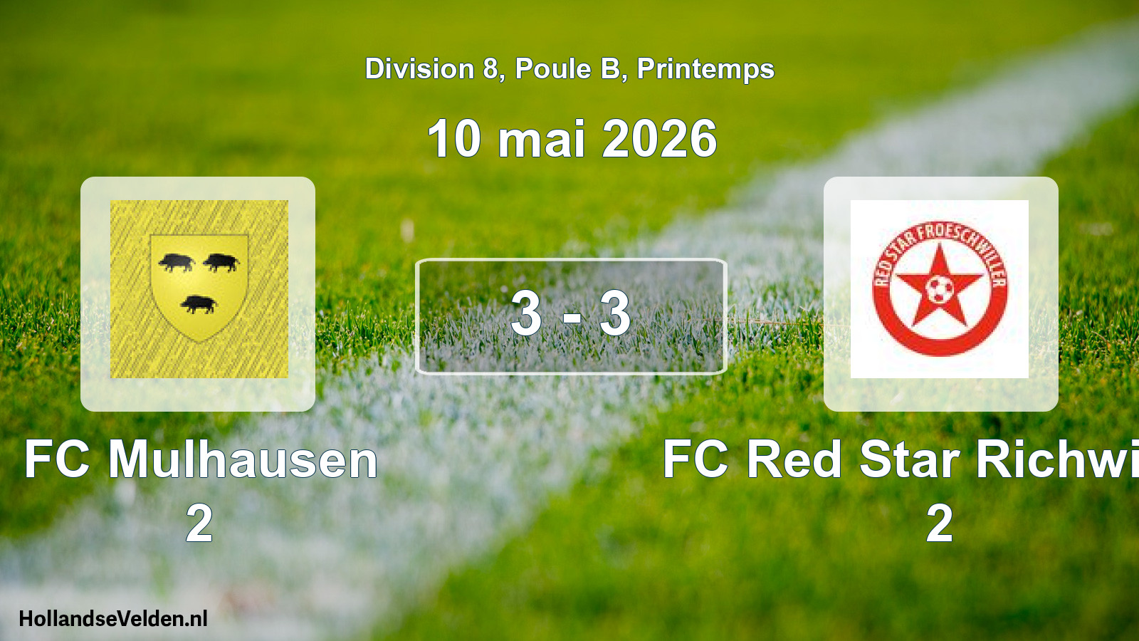 Gespeelde wedstrijd: FC Mulhausen 2 - FC Red Star Richwiller 2 3 - 3 (10 mei 2026)