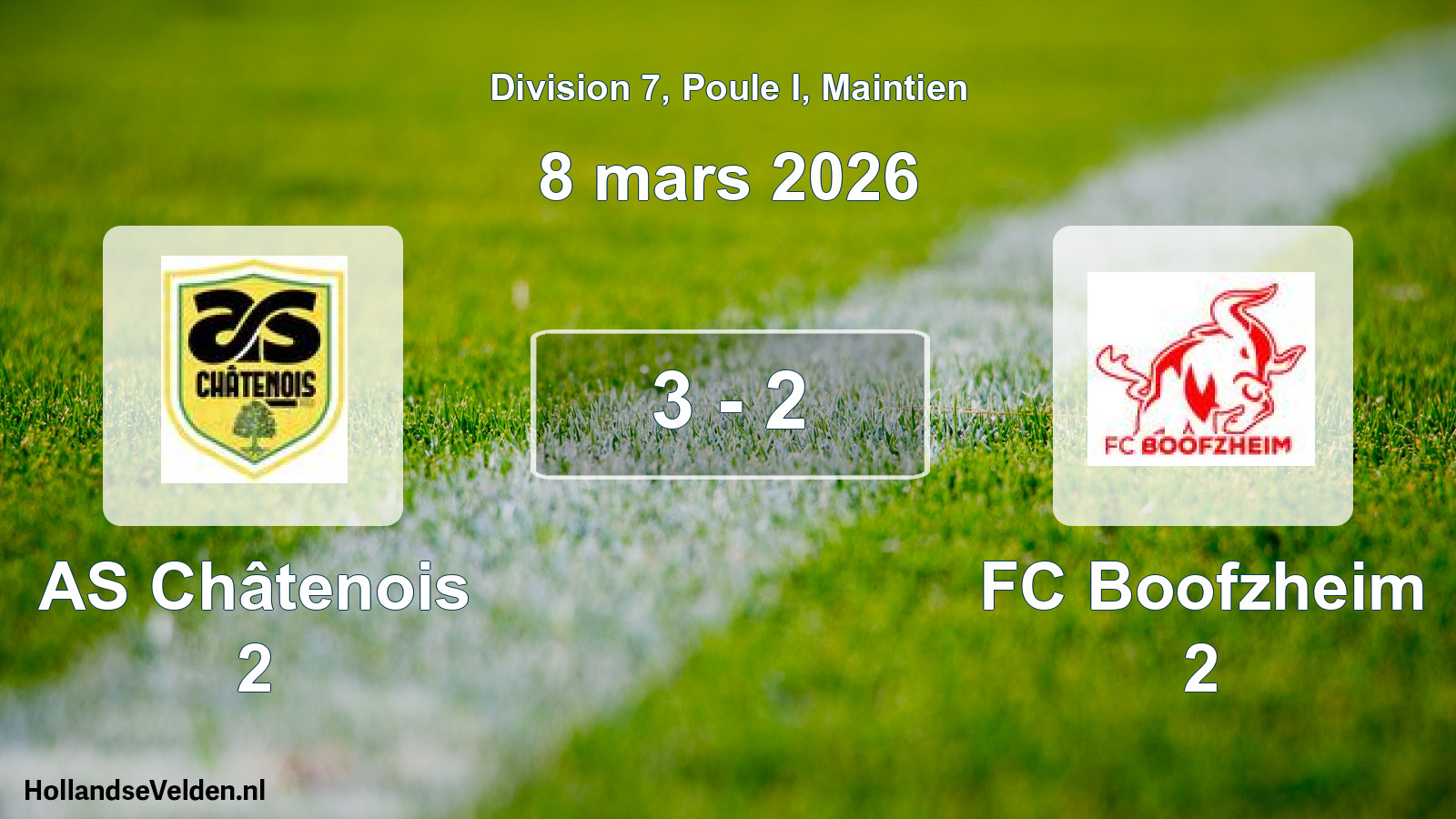 Gespeelde wedstrijd: AS Châtenois 2 - FC Boofzheim 2 3 - 2 (8 maart 2026)