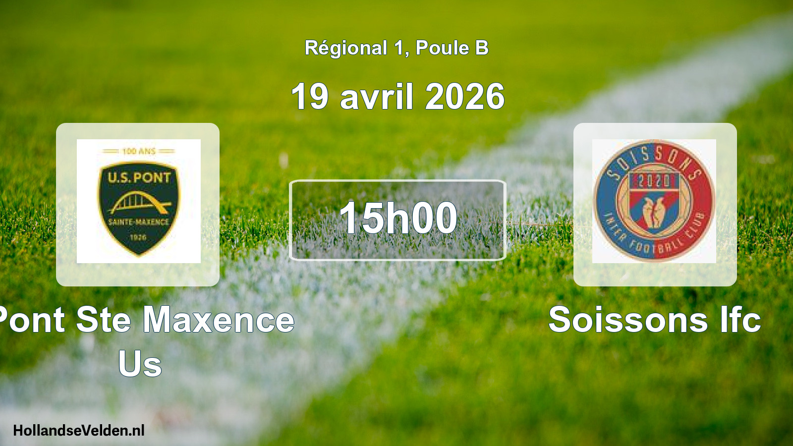 Geplande wedstrijd: Pont Ste Maxence Us - Soissons Ifc (19 avril 2026)