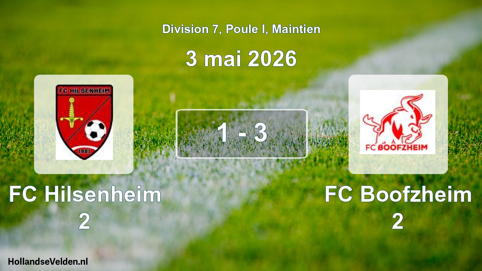 Gespeelde wedstrijd: FC Hilsenheim 2 - FC Boofzheim 2 1 - 3 (3 mei 2026)
