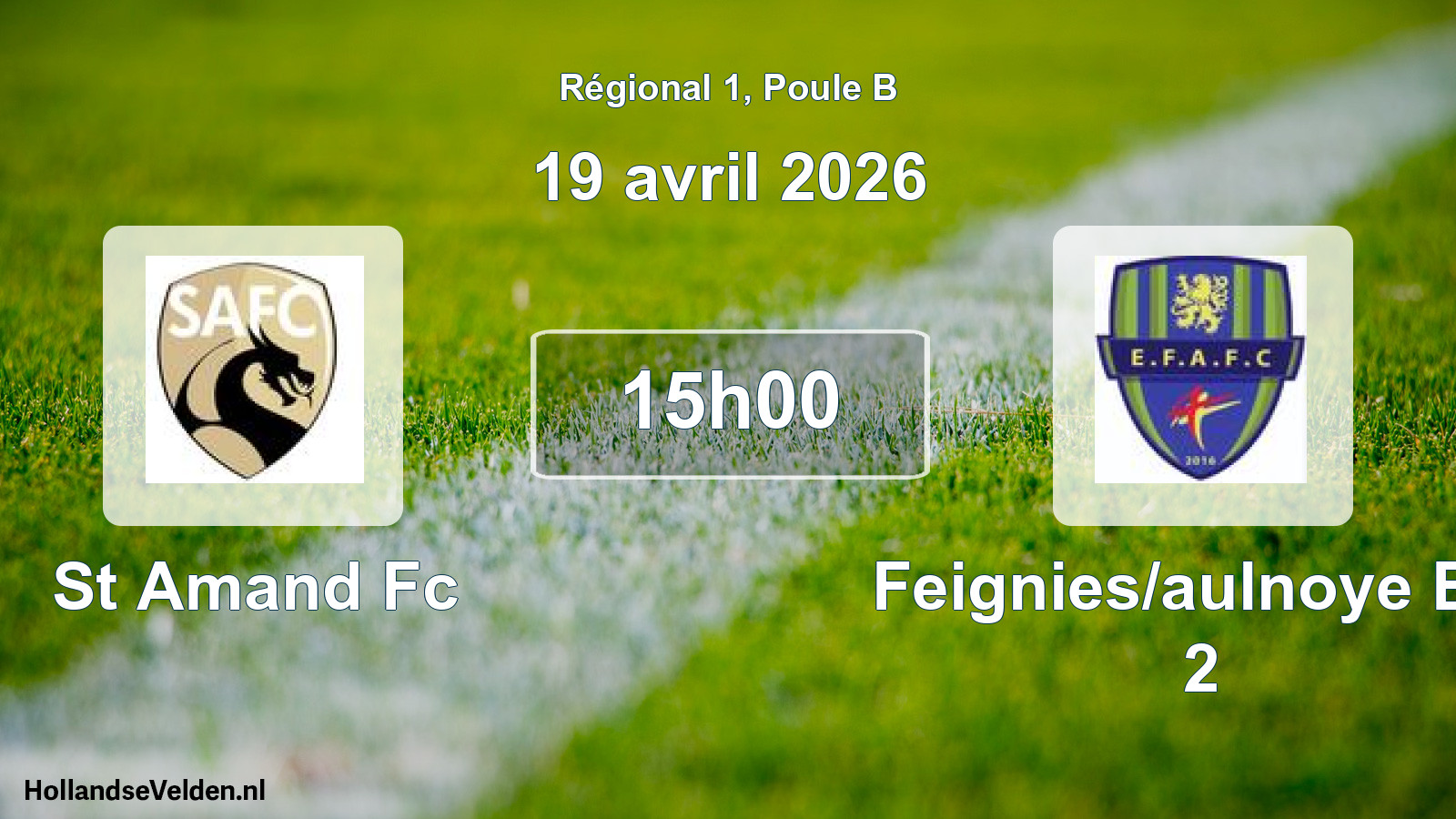 Geplande wedstrijd: St Amand Fc - Feignies/aulnoye Efc 2 (19 avril 2026)