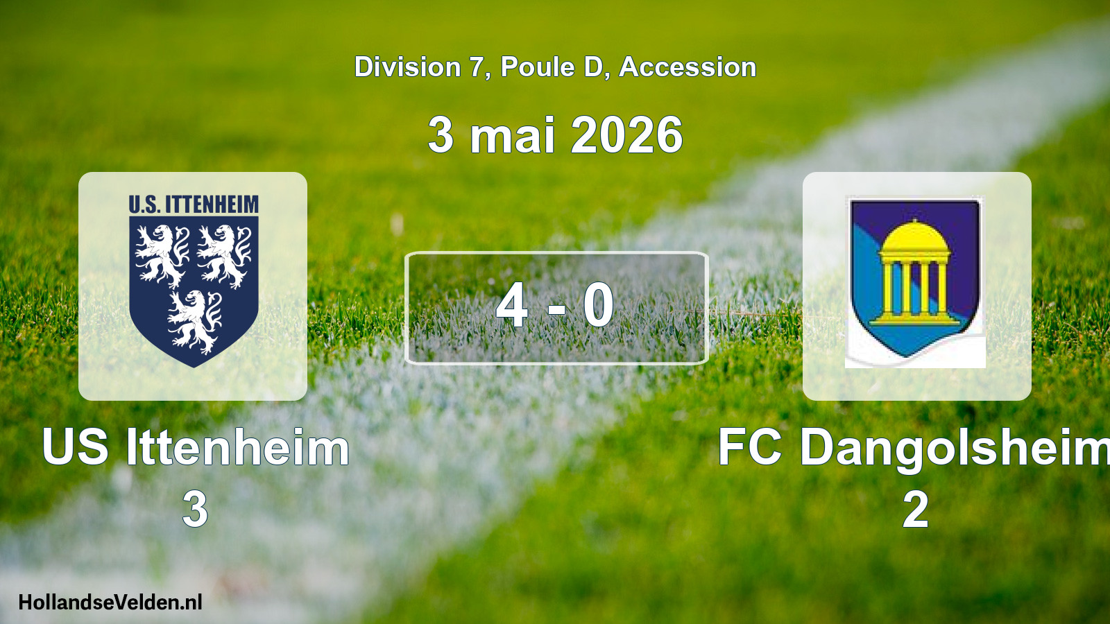 Gespeelde wedstrijd: US Ittenheim 3 - FC Dangolsheim 2 4 - 0 (3 mei 2026)