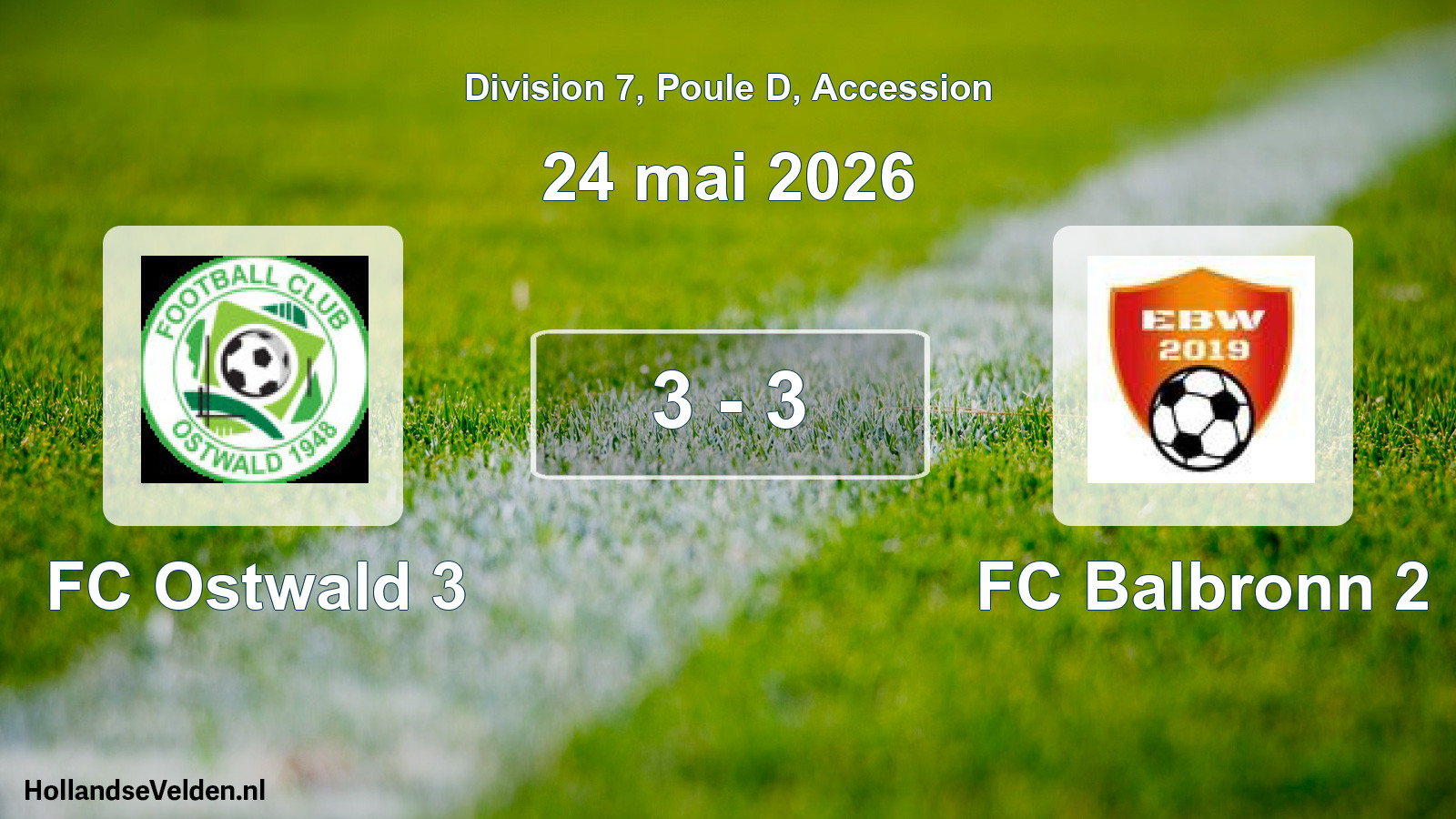 Gespeelde wedstrijd: FC Ostwald 3 - FC Balbronn 2 3 - 3 (24 mei 2026)