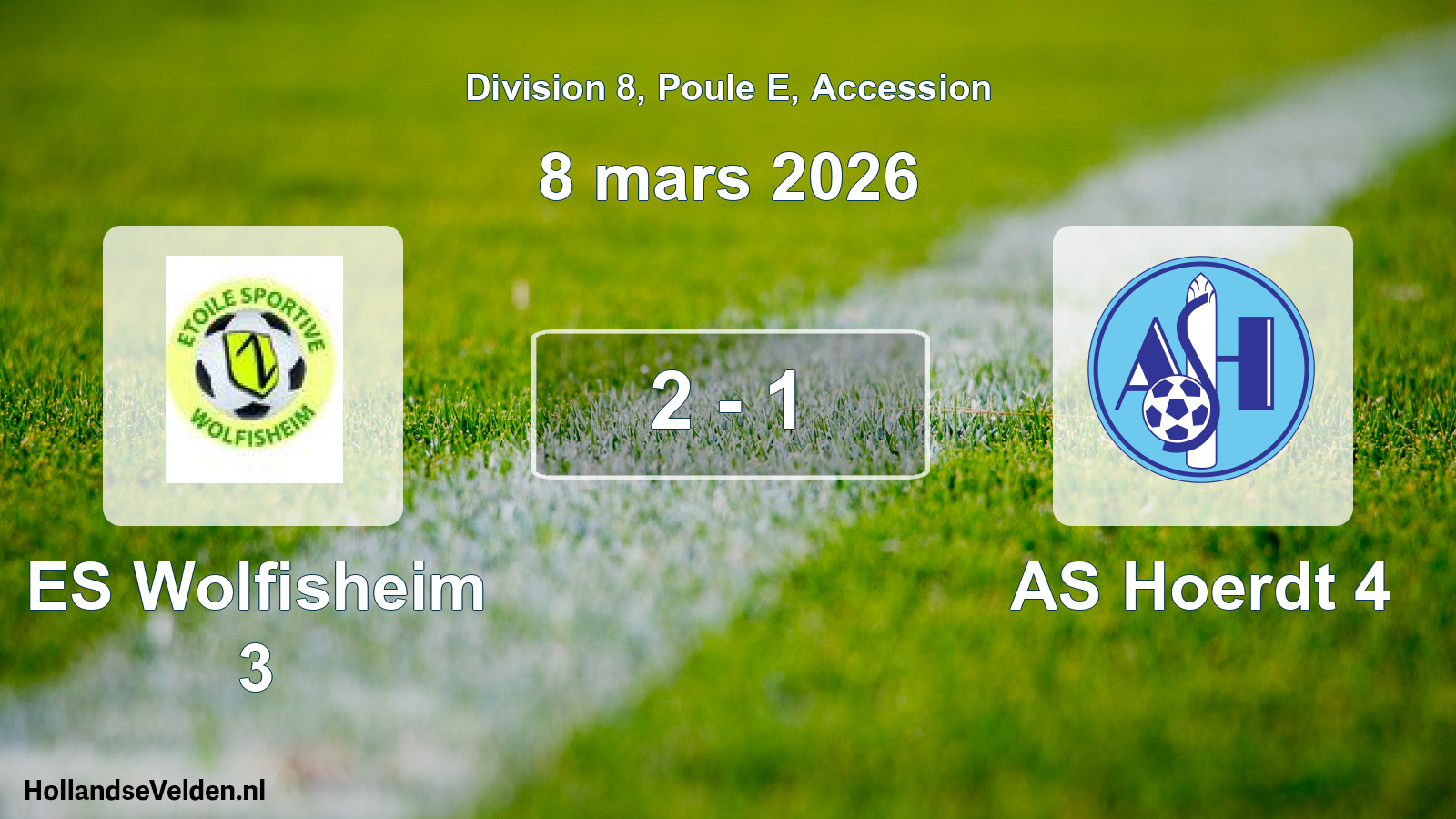 Gespeelde wedstrijd: ES Wolfisheim 3 - AS Hoerdt 4 2 - 1 (8 maart 2026)