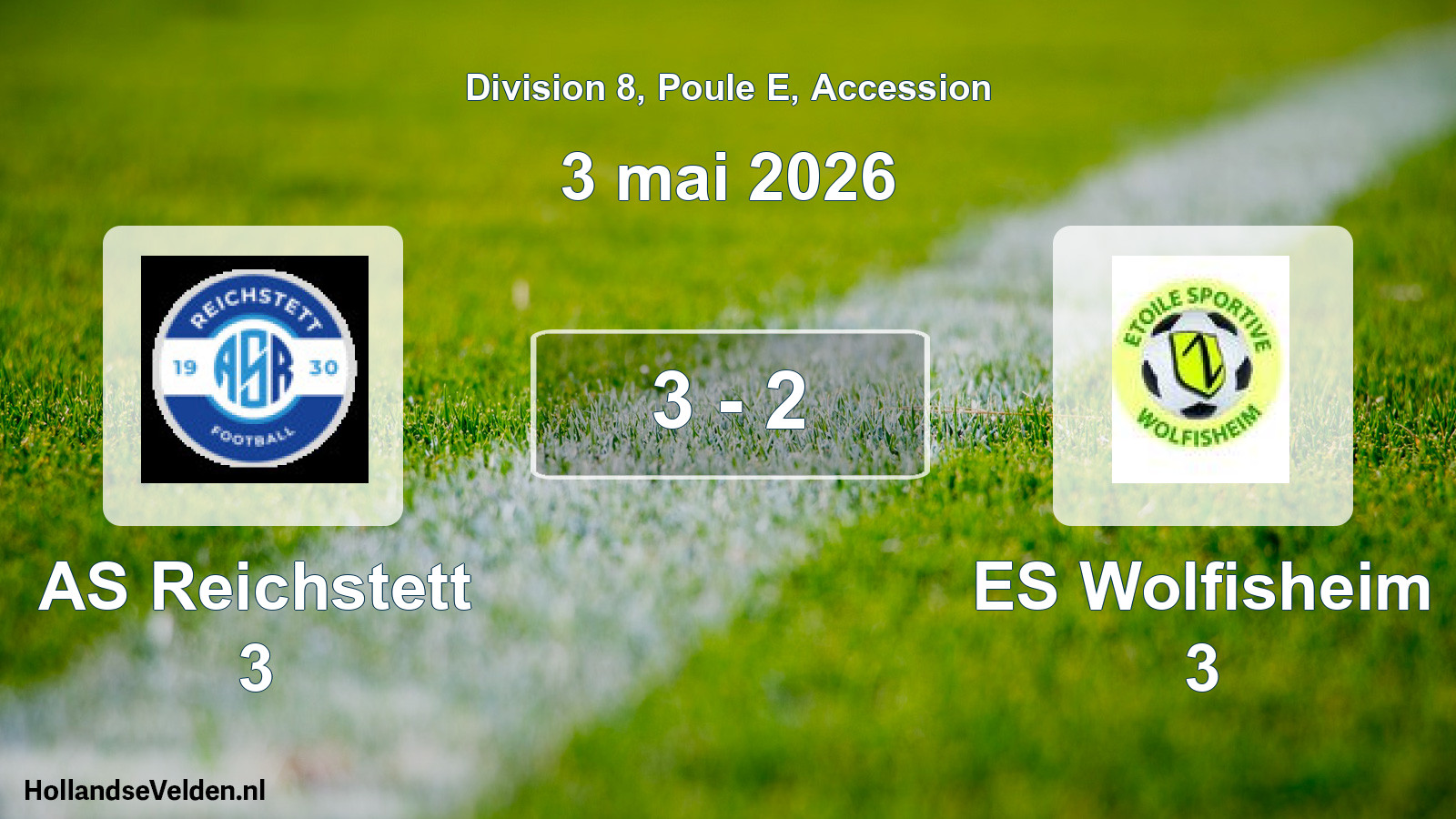 Gespeelde wedstrijd: AS Reichstett 3 - ES Wolfisheim 3 3 - 2 (3 mei 2026)