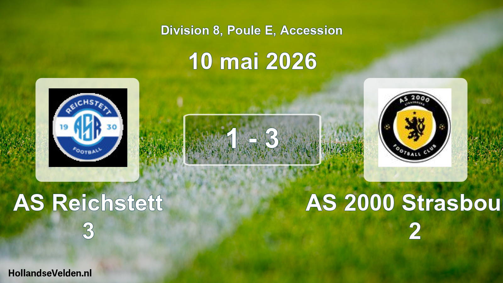 Gespeelde wedstrijd: AS Reichstett 3 - AS 2000 Strasbourg 2 1 - 3 (10 mei 2026)