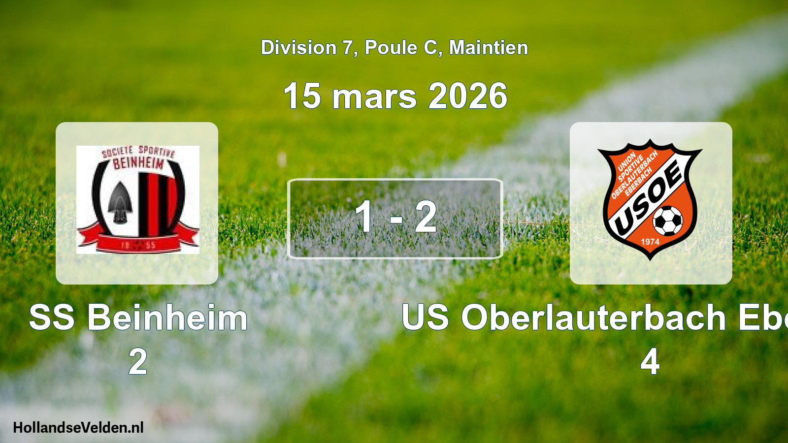 Gespeelde wedstrijd: SS Beinheim 2 - US Oberlauterbach Eberbach 4 1 - 2 (15 maart 2026)