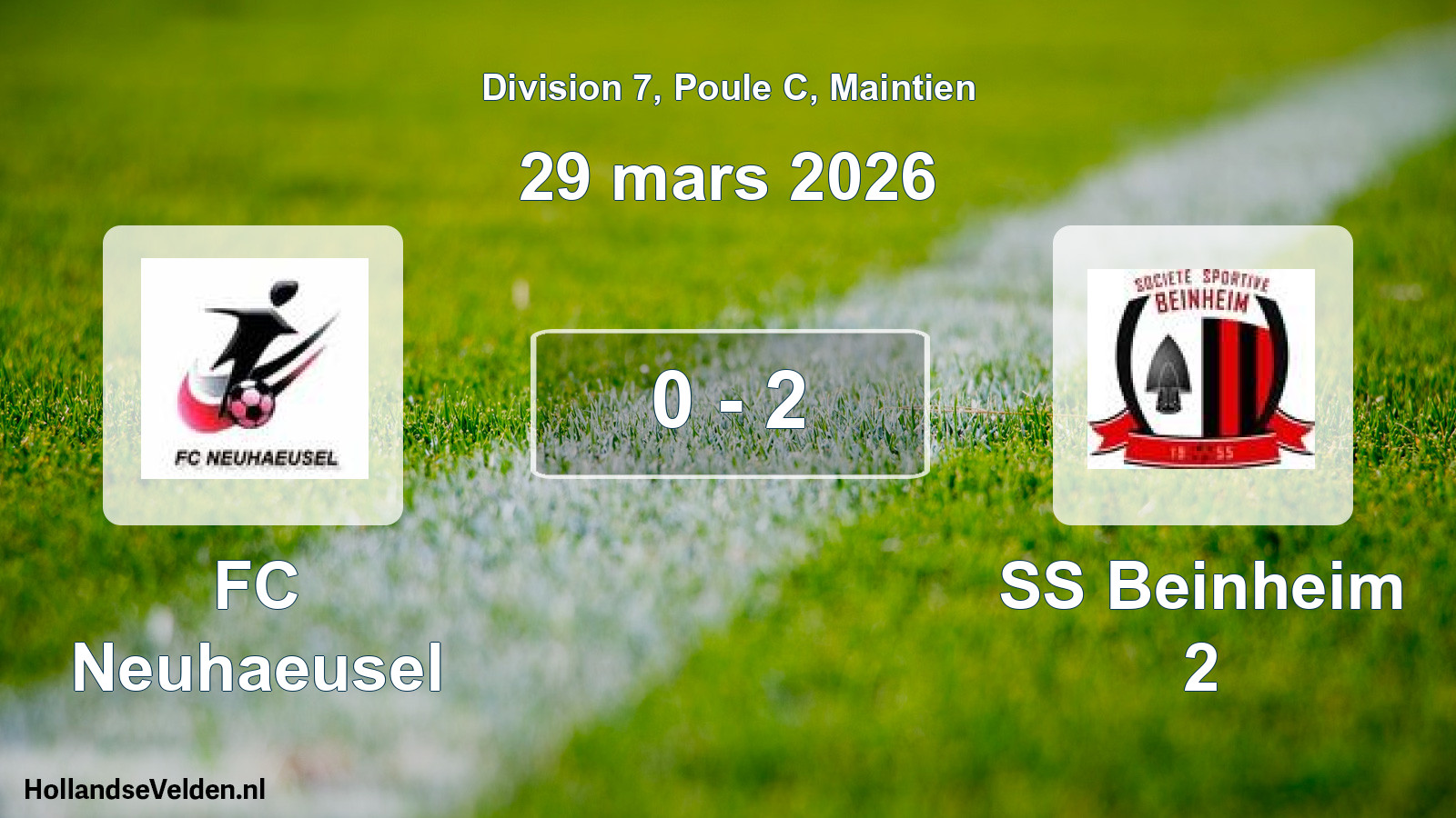 Gespeelde wedstrijd: FC Neuhaeusel - SS Beinheim 2 0 - 2 (29 maart 2026)