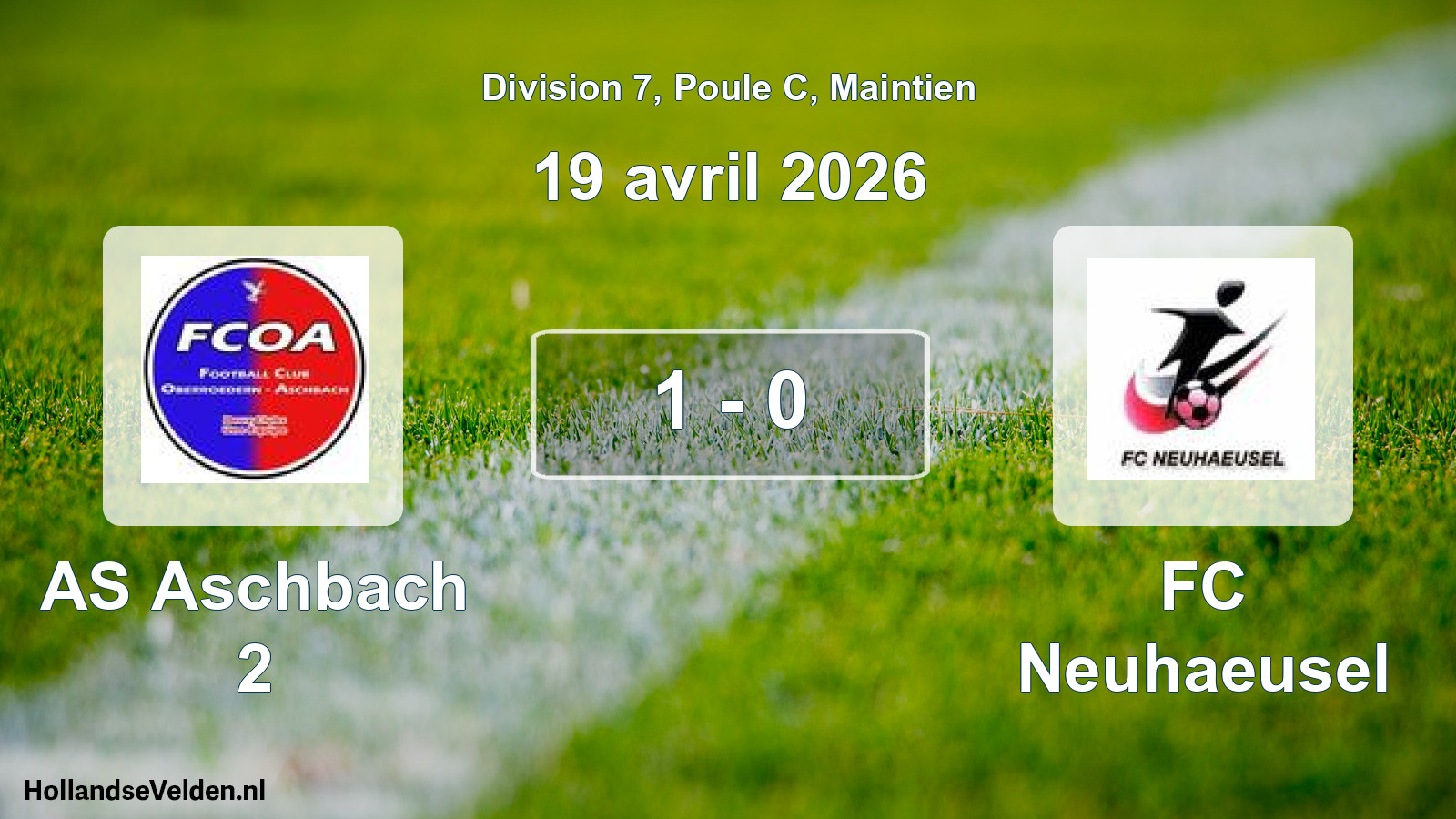 Gespeelde wedstrijd: AS Aschbach 2 - FC Neuhaeusel 1 - 0 (19 april 2026)