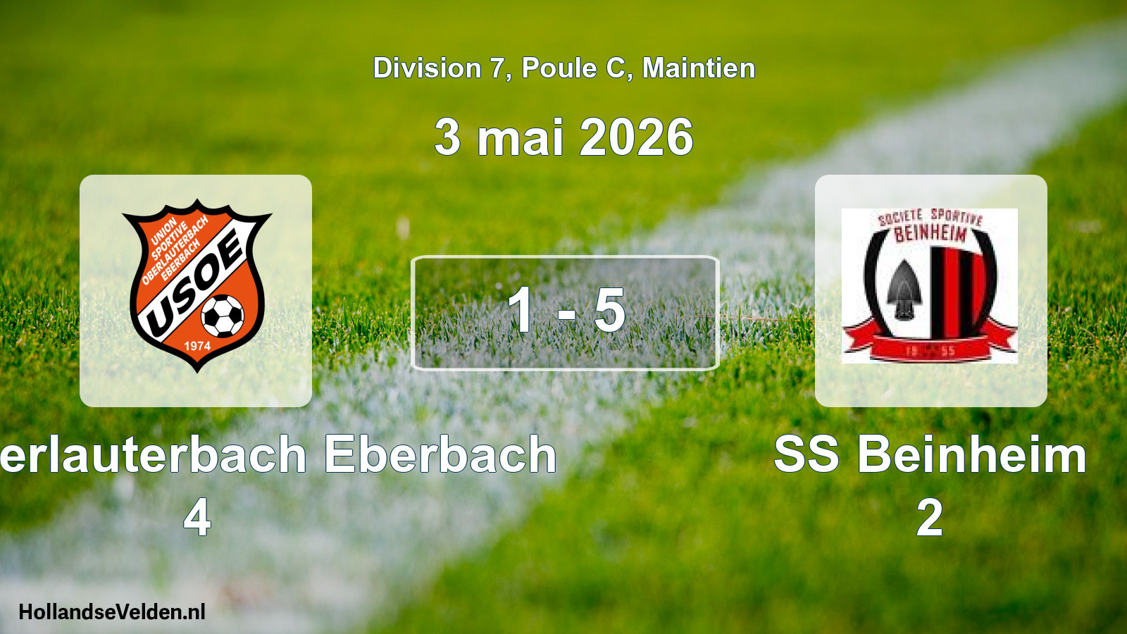 Gespeelde wedstrijd: US Oberlauterbach Eberbach 4 - SS Beinheim 2 1 - 5 (3 mei 2026)