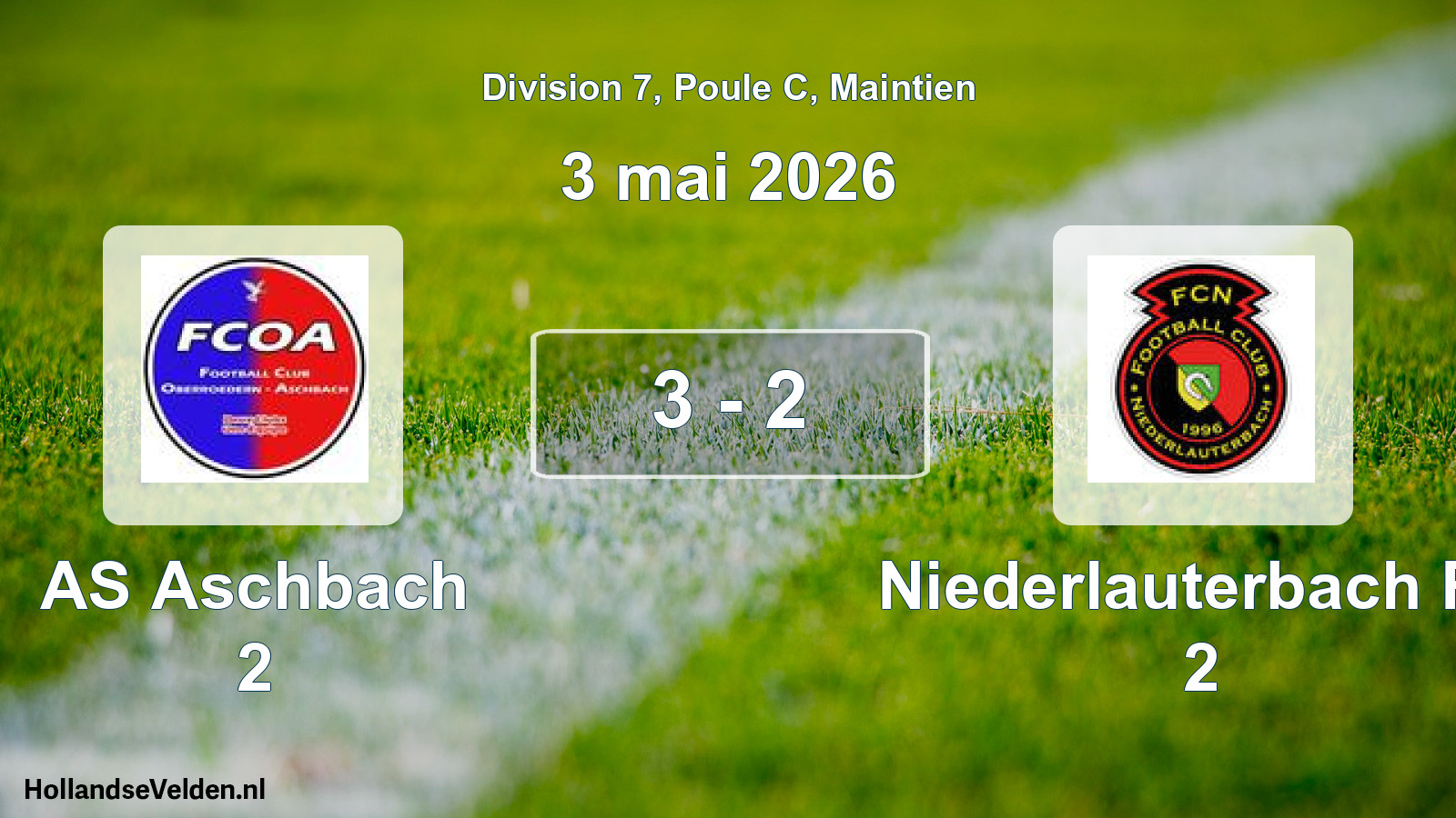 Gespeelde wedstrijd: AS Aschbach 2 - Niederlauterbach FC 2 3 - 2 (3 mei 2026)