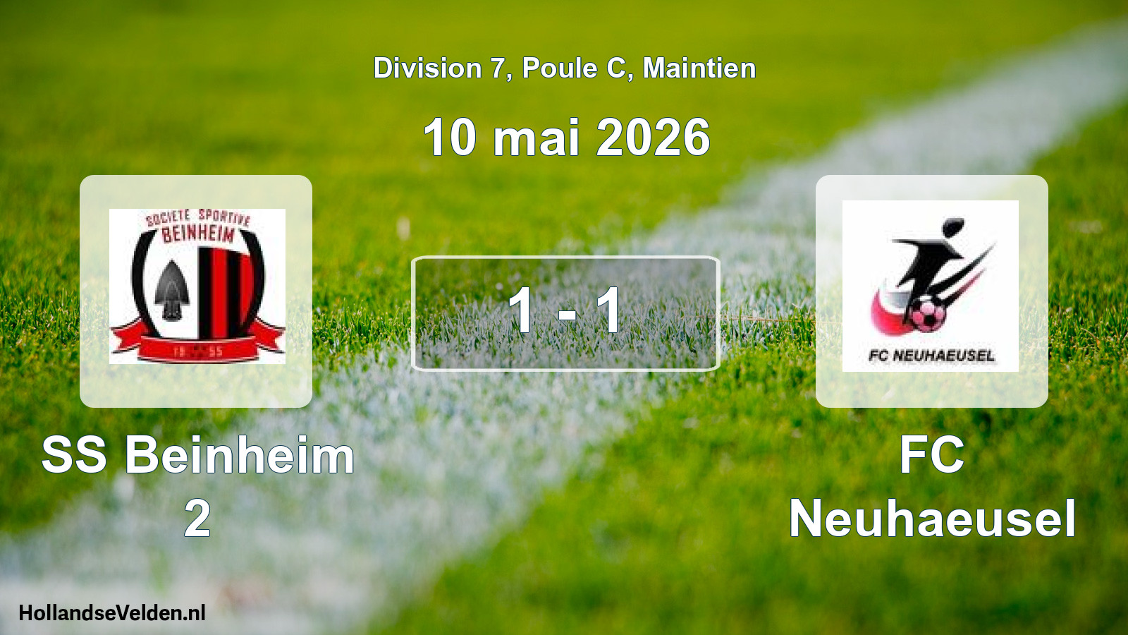Gespeelde wedstrijd: SS Beinheim 2 - FC Neuhaeusel 1 - 1 (10 mei 2026)