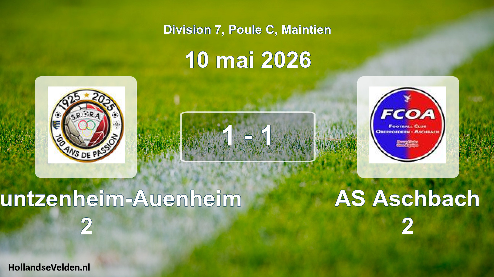 Gespeelde wedstrijd: SR Rountzenheim-Auenheim 2 - AS Aschbach 2 1 - 1 (10 mei 2026)