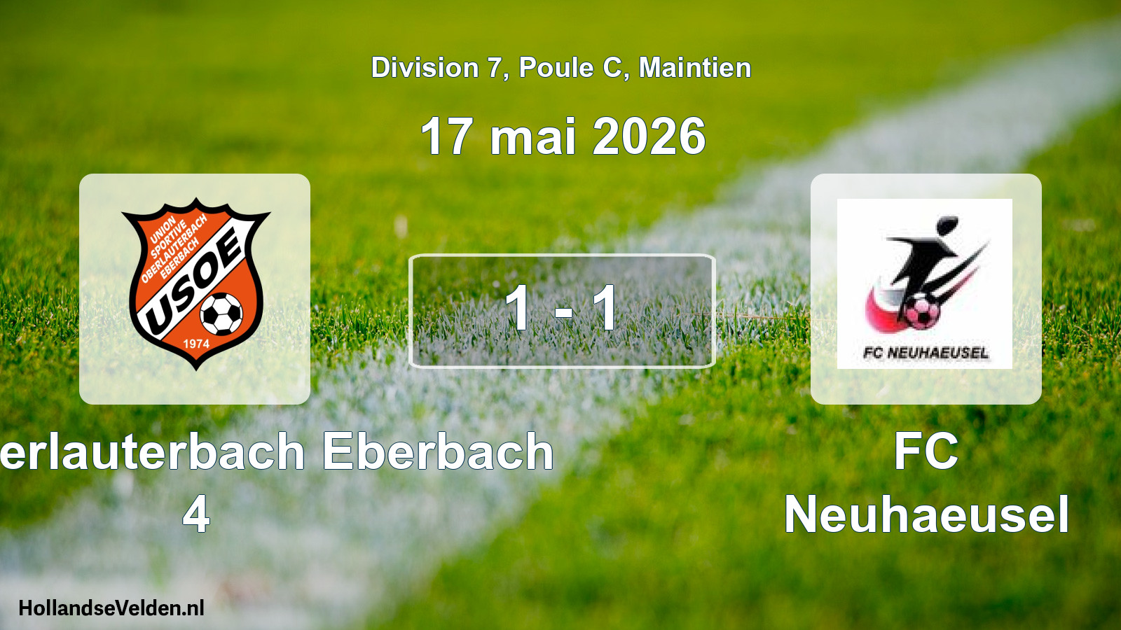 Gespeelde wedstrijd: US Oberlauterbach Eberbach 4 - FC Neuhaeusel 1 - 1 (17 mei 2026)