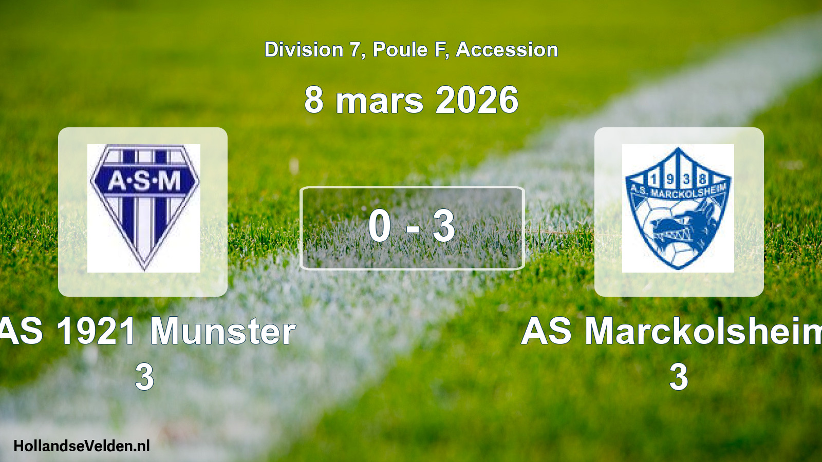 Gespeelde wedstrijd: AS 1921 Munster 3 - AS Marckolsheim 3 0 - 3 (8 maart 2026)