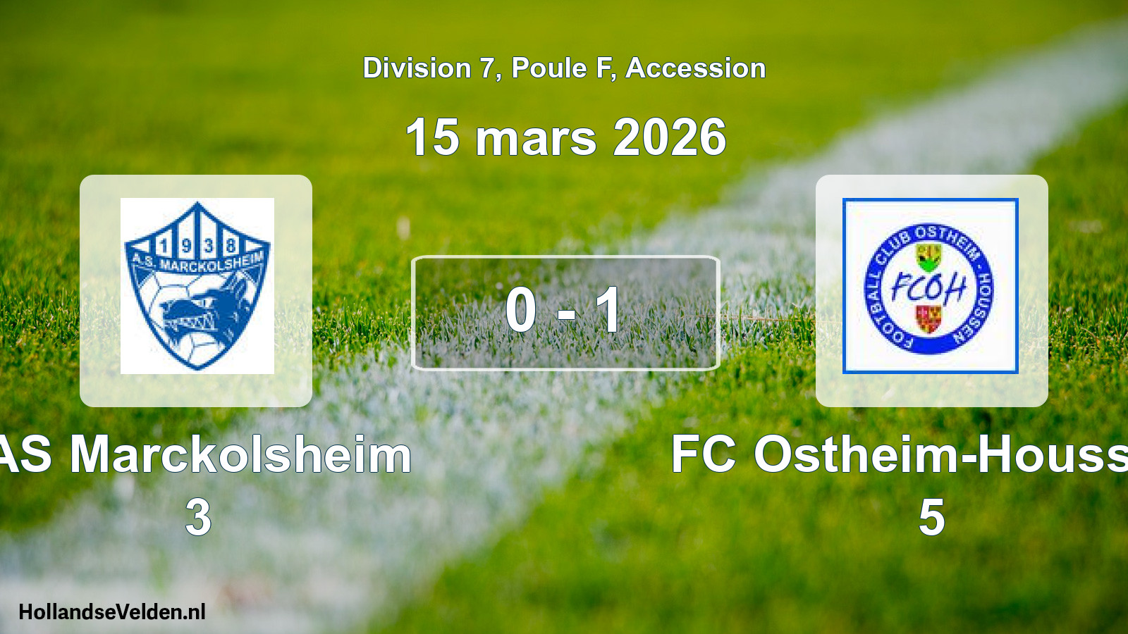 Gespeelde wedstrijd: AS Marckolsheim 3 - FC Ostheim-Houssen 5 0 - 1 (15 maart 2026)