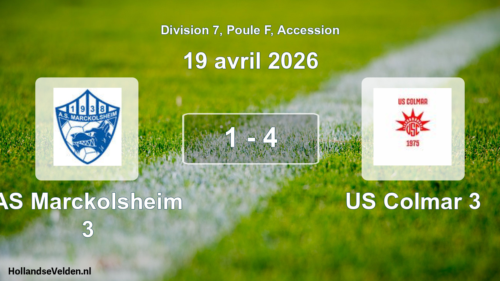 Gespeelde wedstrijd: AS Marckolsheim 3 - US Colmar 3 1 - 4 (19 april 2026)