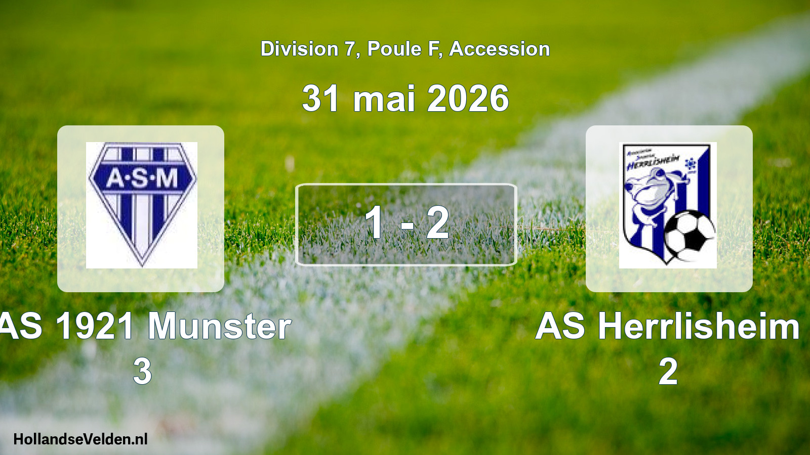 Gespeelde wedstrijd: AS 1921 Munster 3 - AS Herrlisheim 2 1 - 2 (31 mei 2026)