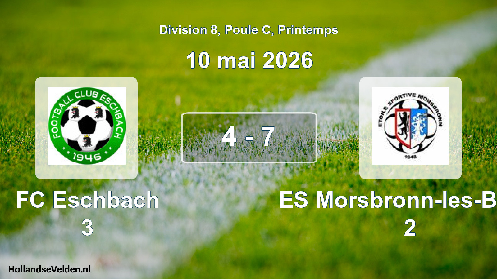 Gespeelde wedstrijd: FC Eschbach 3 - ES Morsbronn-les-Bains 2 4 - 7 (10 mei 2026)