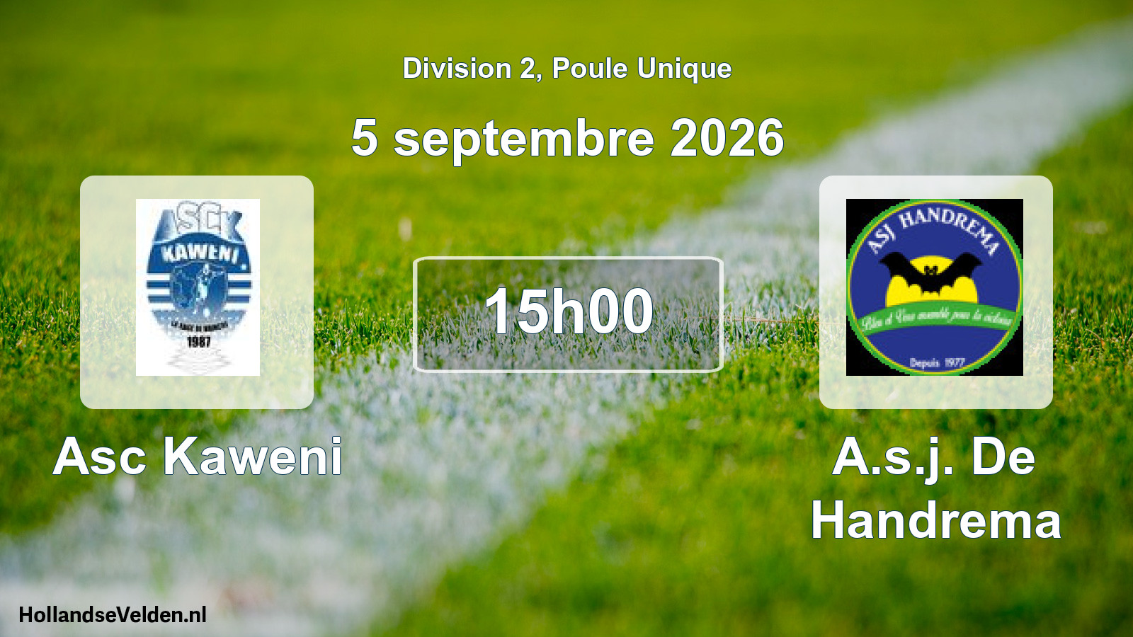 Match programmé: Asc Kaweni - A.s.j. De Handrema (5 septembre 2026)