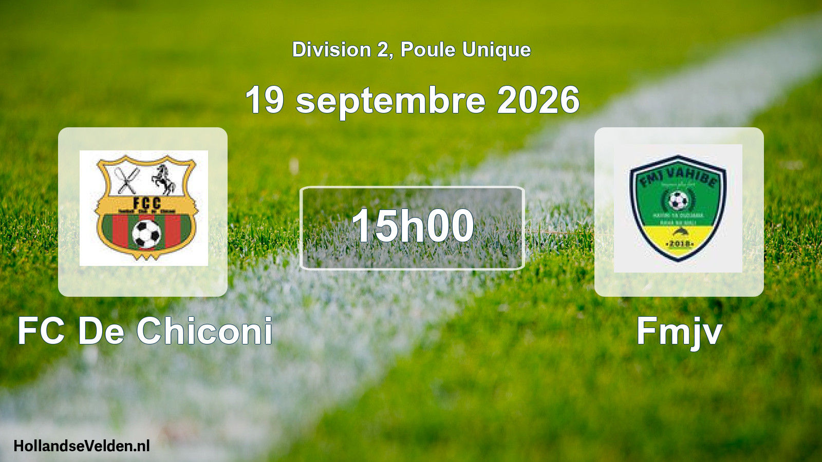 Match programmé: FC De Chiconi - Fmjv (19 septembre 2026)