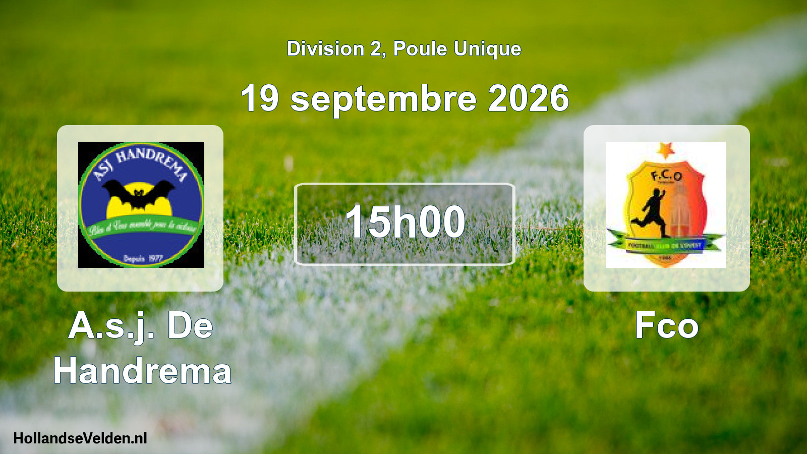 Match programmé: A.s.j. De Handrema - Fco (19 septembre 2026)