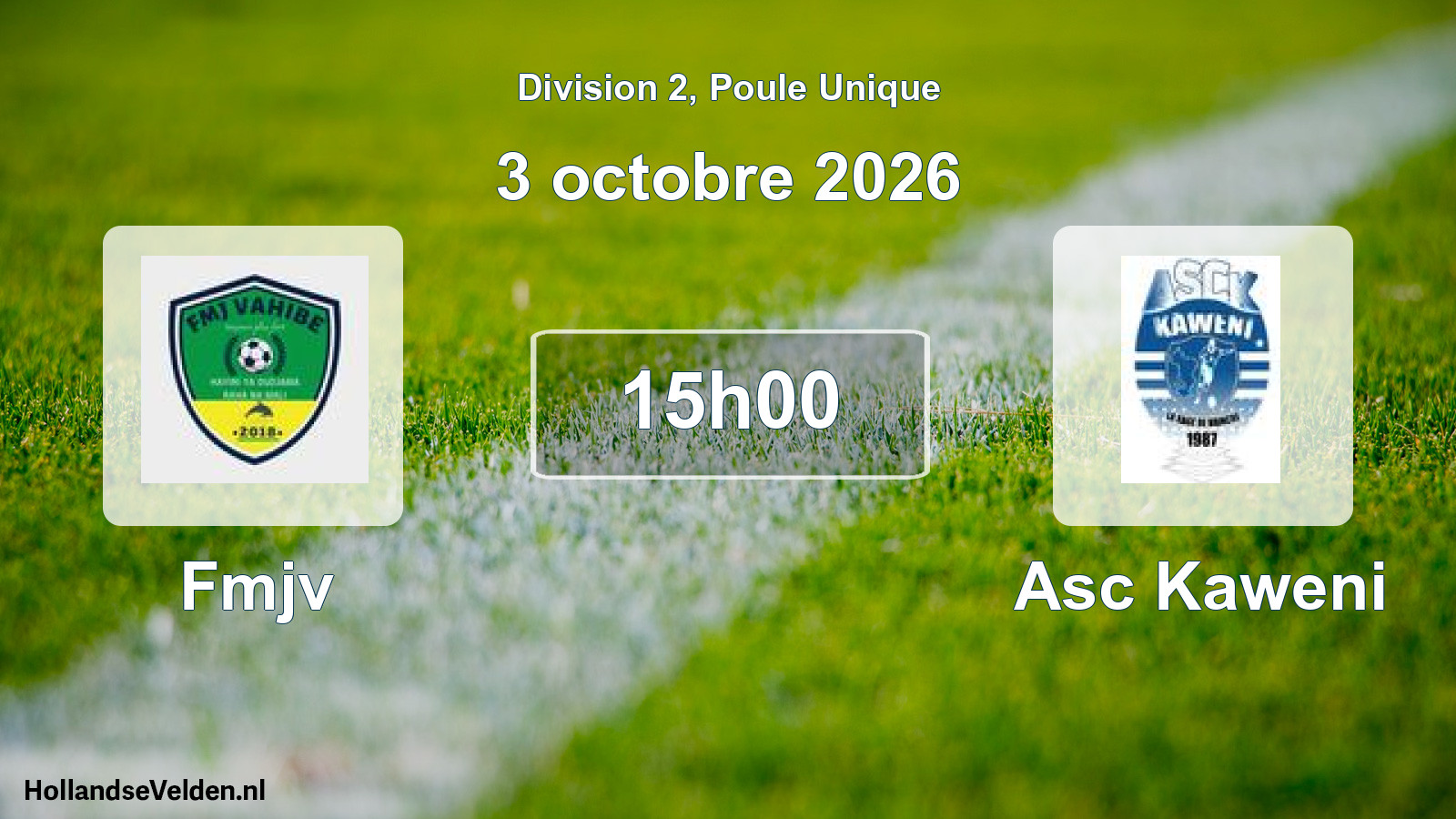 Match programmé: Fmjv - Asc Kaweni (3 octobre 2026)