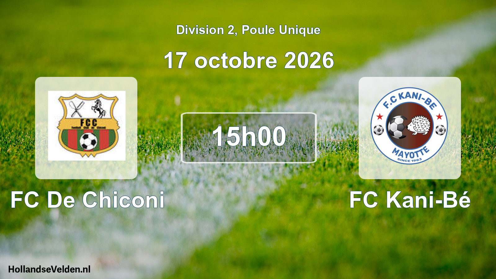 Match programmé: FC De Chiconi - FC Kani-Bé (17 octobre 2026)