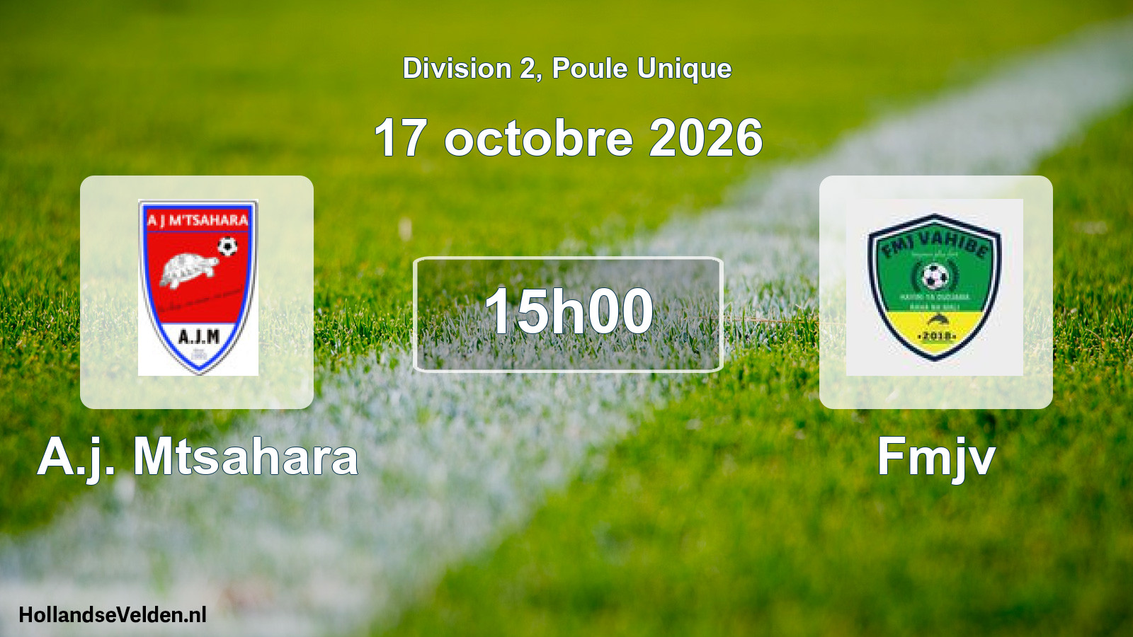 Match programmé: A.j. Mtsahara - Fmjv (17 octobre 2026)