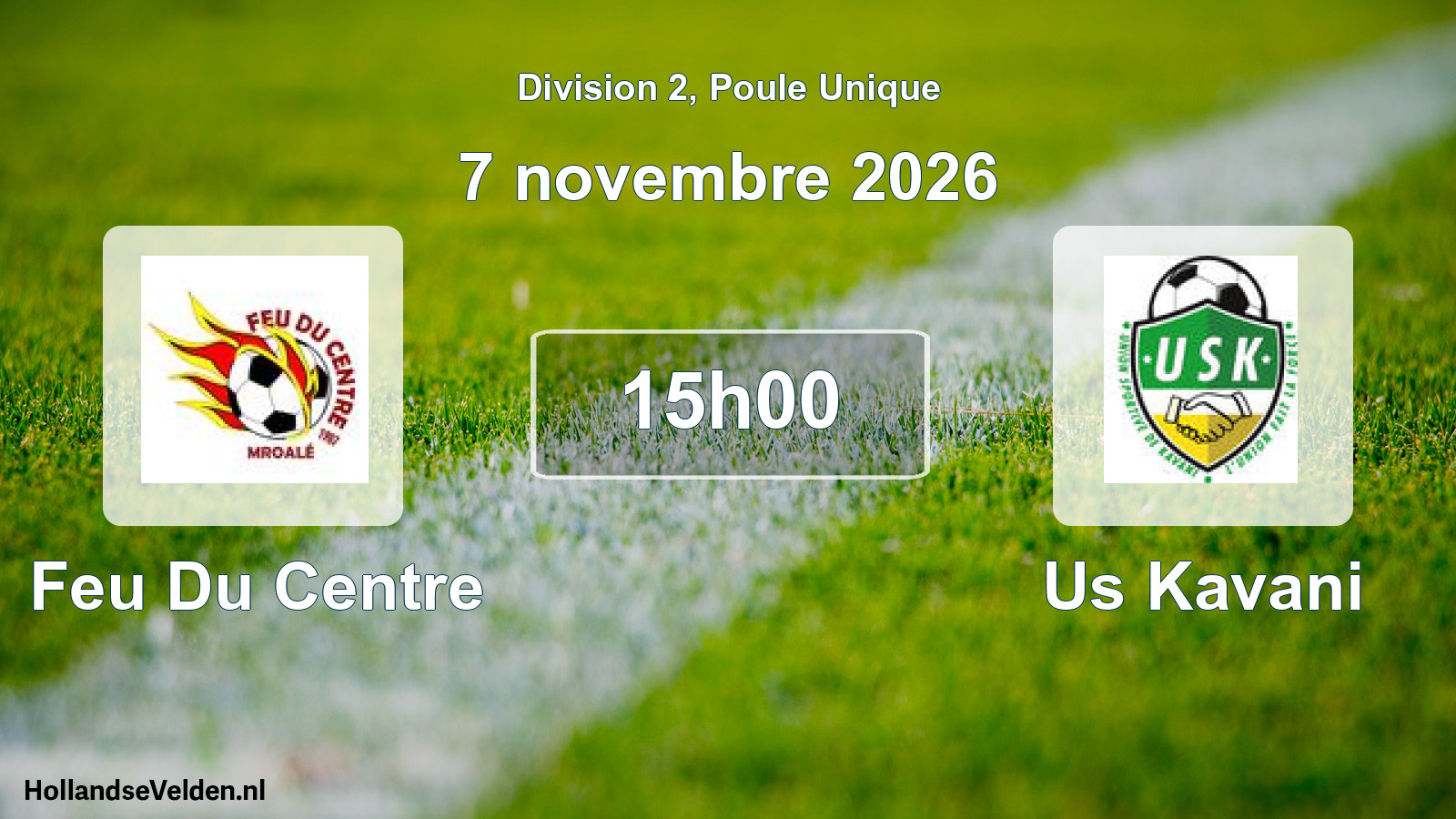 Match programmé: Feu Du Centre - Us Kavani (7 novembre 2026)