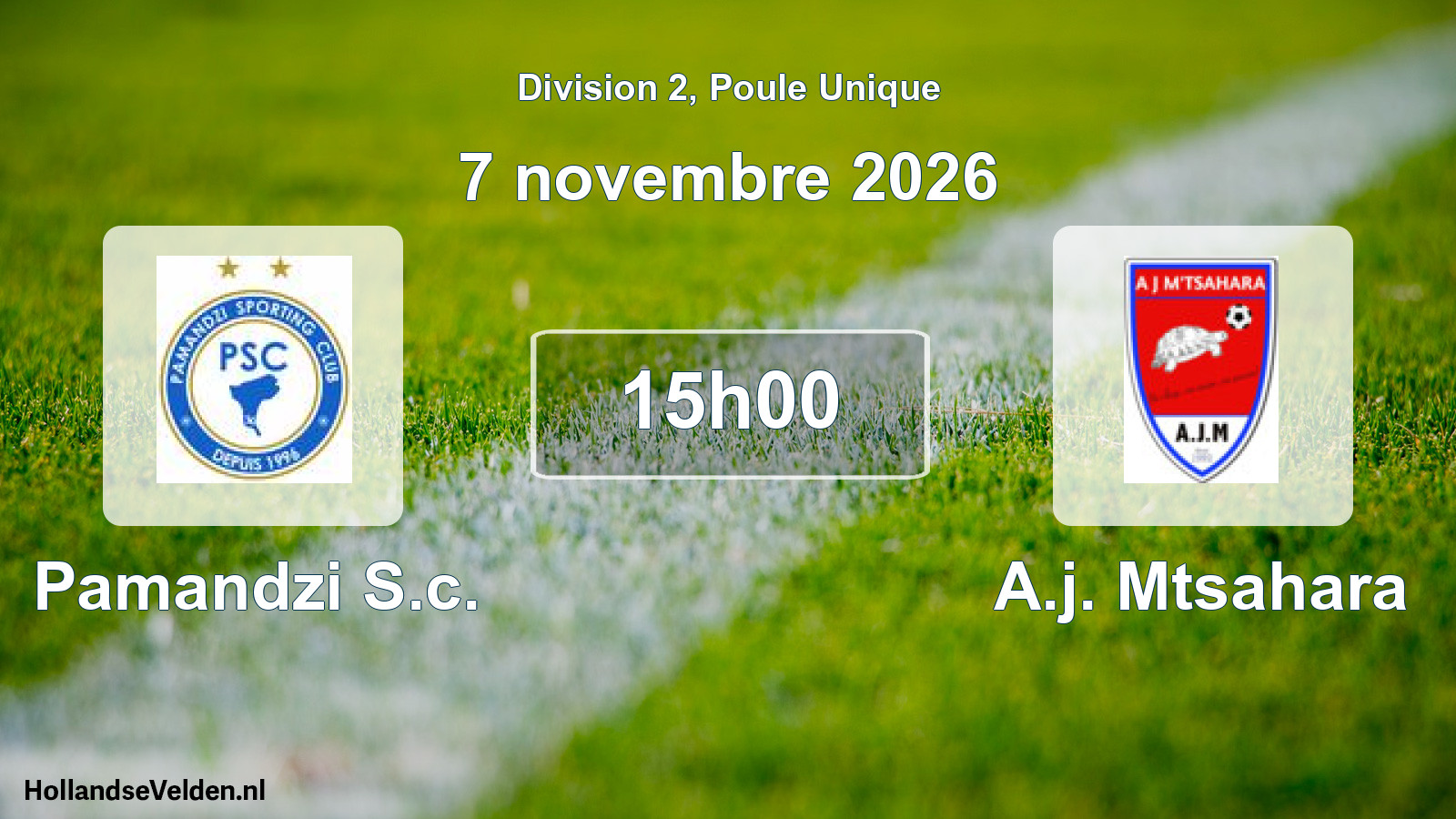 Match programmé: Pamandzi S.c. - A.j. Mtsahara (7 novembre 2026)