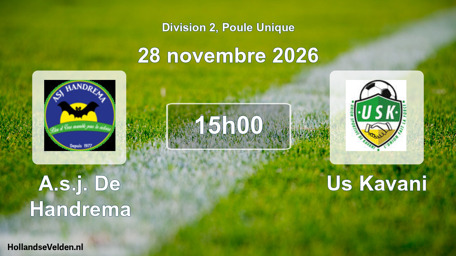 Match programmé: A.s.j. De Handrema - Us Kavani (28 novembre 2026)
