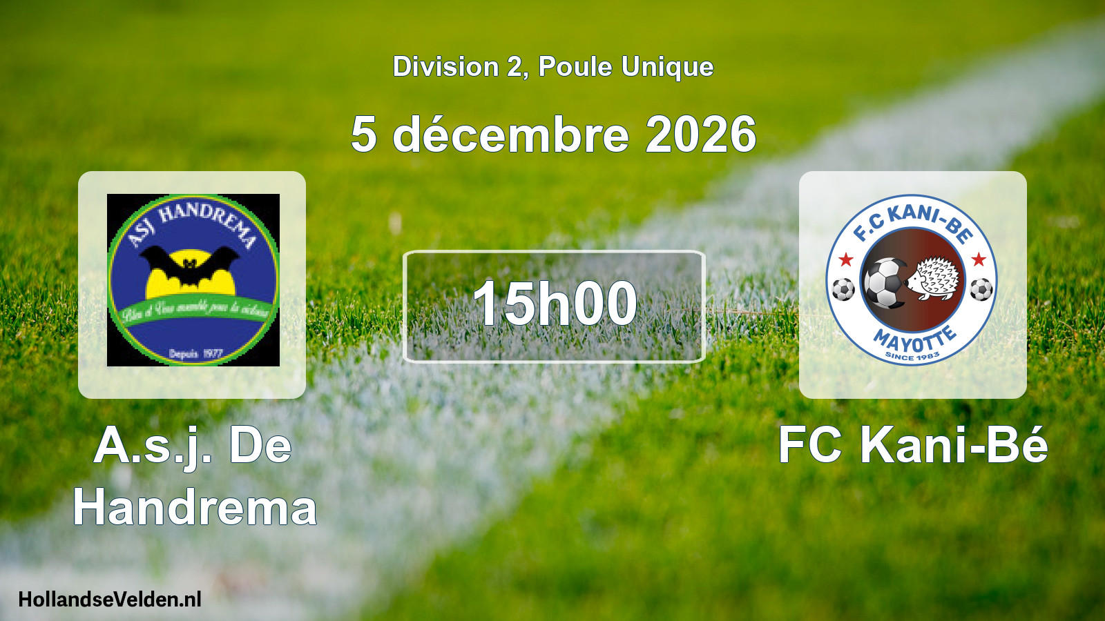 Match programmé: A.s.j. De Handrema - FC Kani-Bé (5 décembre 2026)