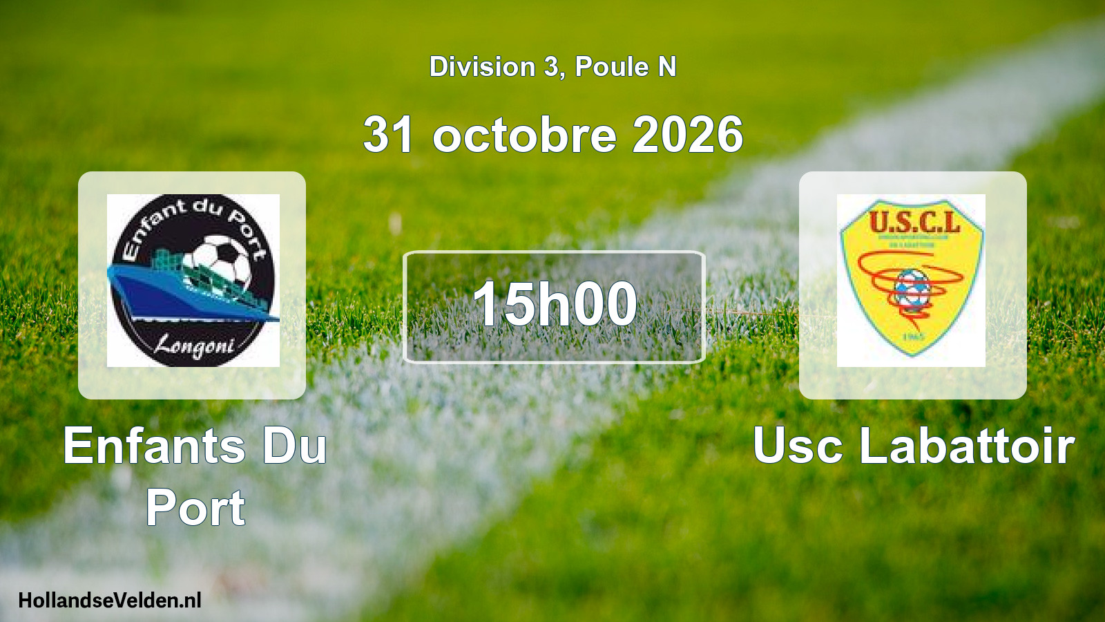 Match programmé: Enfants Du Port - Usc Labattoir (31 octobre 2026)
