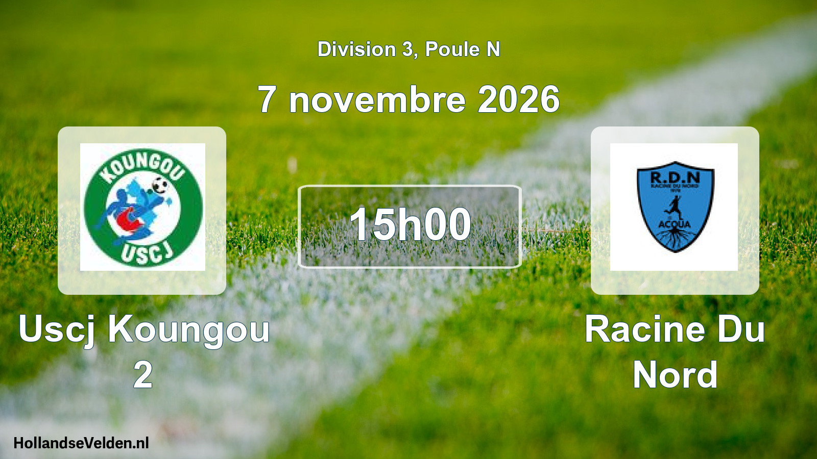Match programmé: Uscj Koungou 2 - Racine Du Nord (7 novembre 2026)