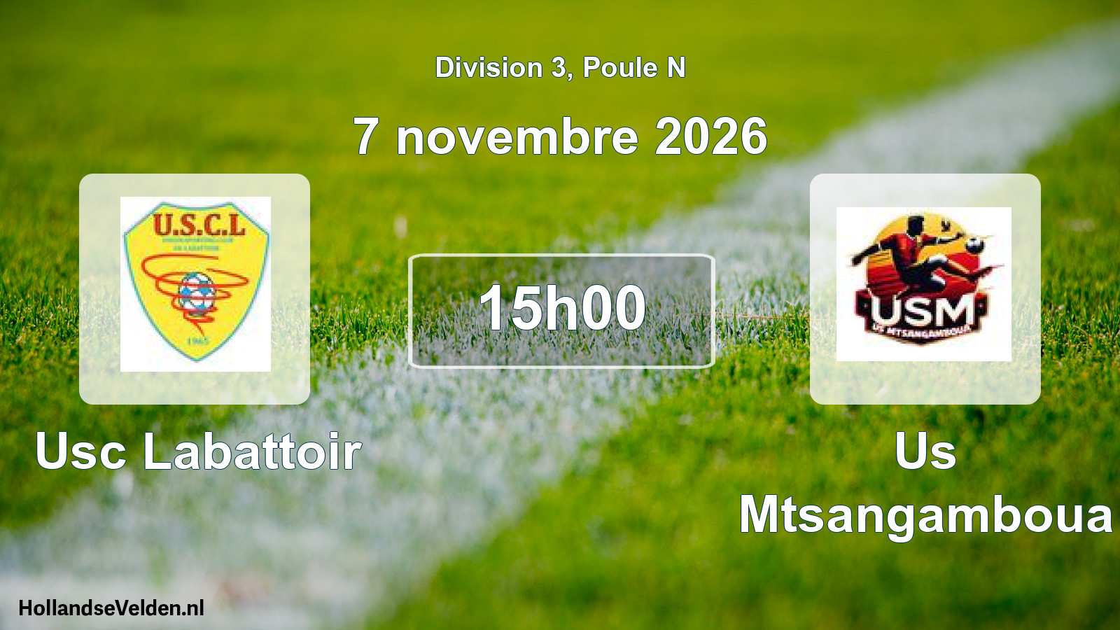 Match programmé: Usc Labattoir - Us Mtsangamboua (7 novembre 2026)