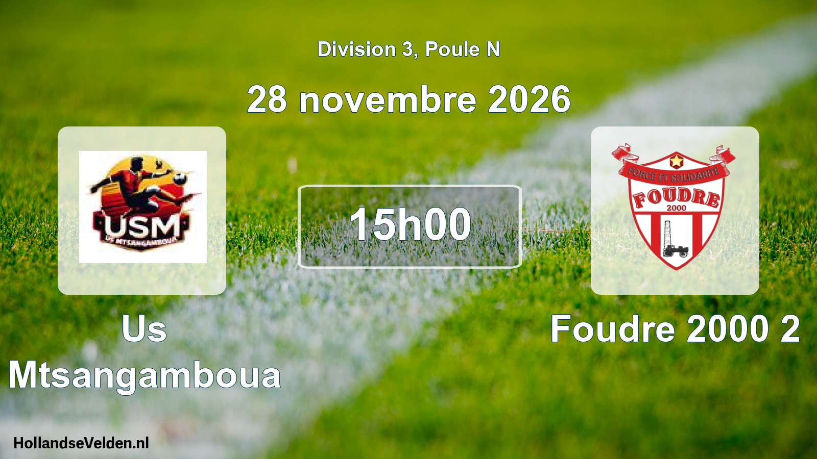 Match programmé: Us Mtsangamboua - Foudre 2000 2 (28 novembre 2026)