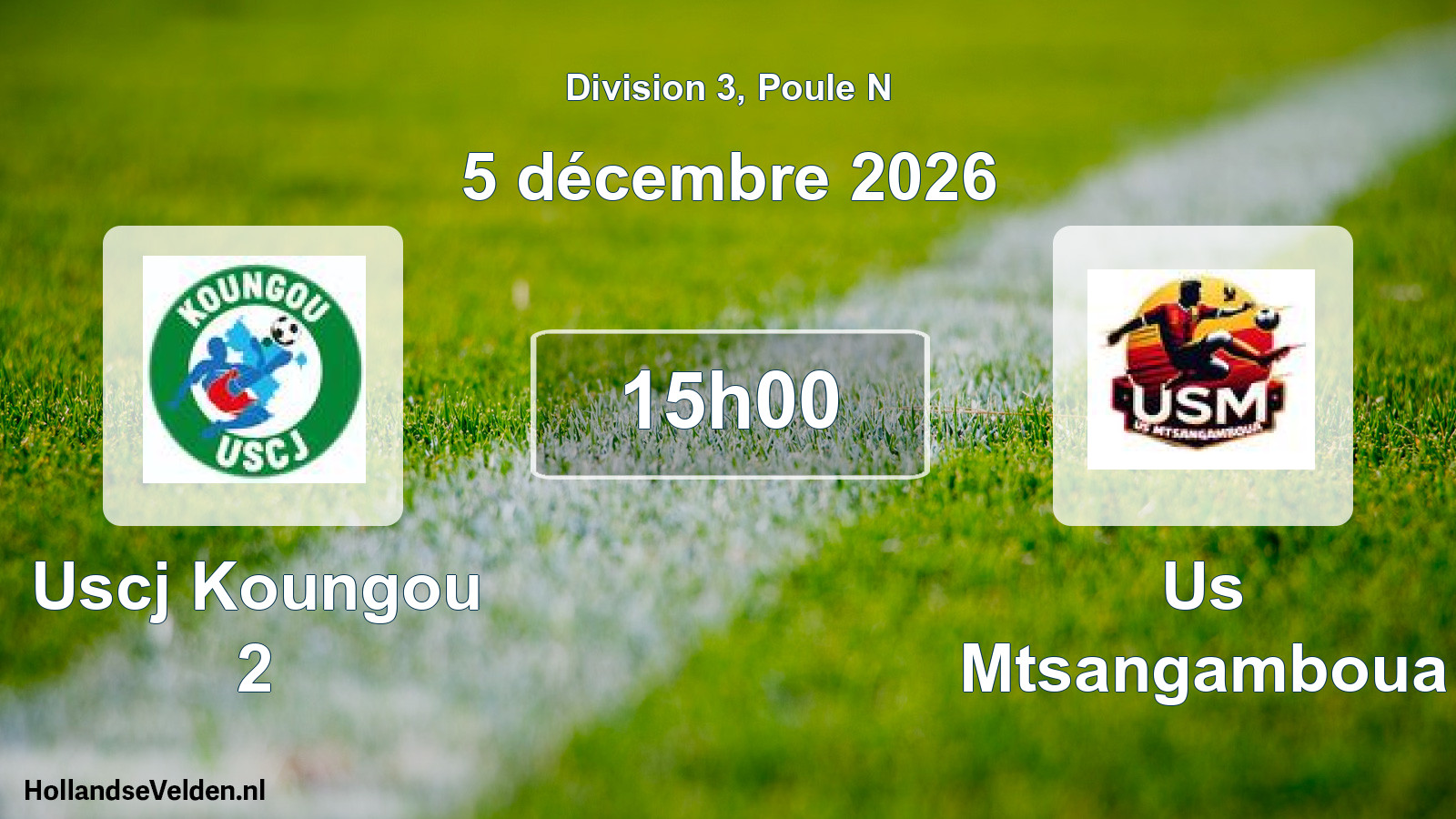 Match programmé: Uscj Koungou 2 - Us Mtsangamboua (5 décembre 2026)