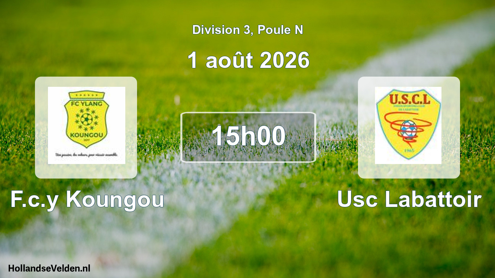 Match programmé: F.c.y Koungou - Usc Labattoir (1 août 2026)