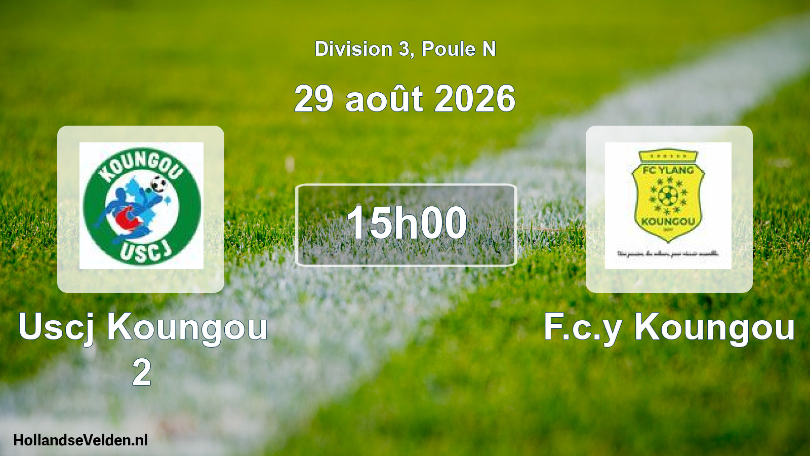 Match programmé: Uscj Koungou 2 - F.c.y Koungou (29 août 2026)