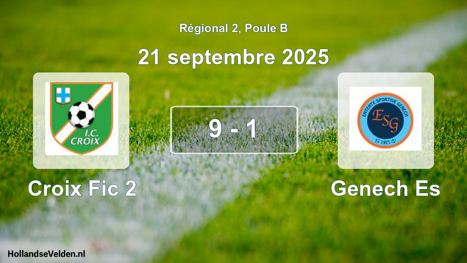 Total number of matches played: Croix Fic 2 - Genech Es 9 - 1 (21 September 2025)